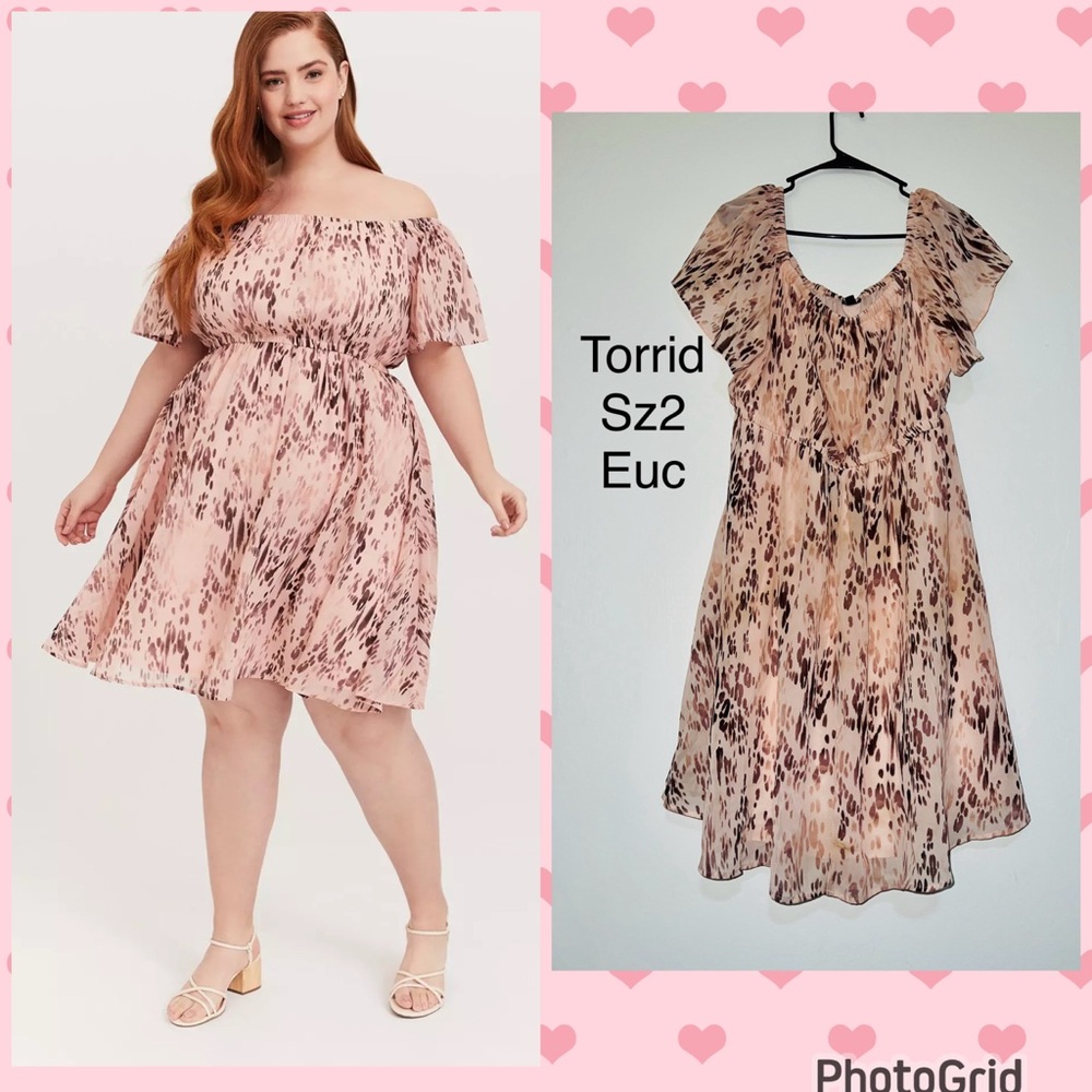 Torrid Blush Off-Shoulder Dress